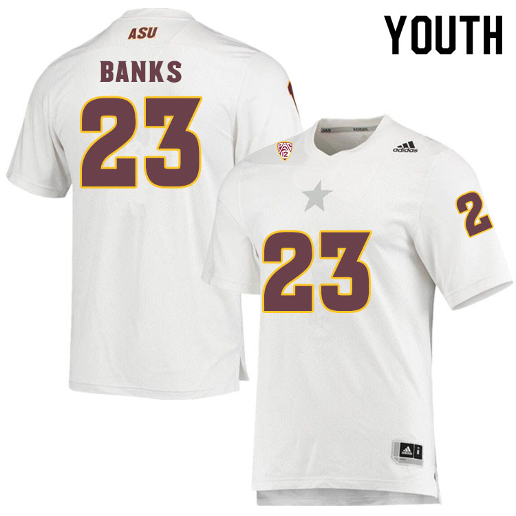 Youth #23 Jordan BanksArizona State Sun Devils College Football Jerseys Sale-White